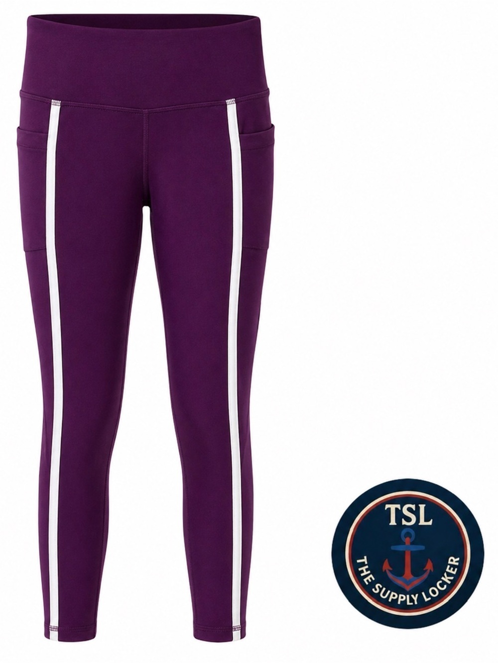 DSG Girls Leggings Size S (8-9) Purple Athletic Pants High Rise NWT
